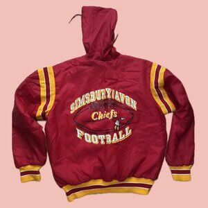 Vintage Chiefs Football Jacket – Red/Yellow Pullover (M, Made in USA)